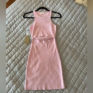 NWT Aritzia Wilfred Free pink cutout dress size small